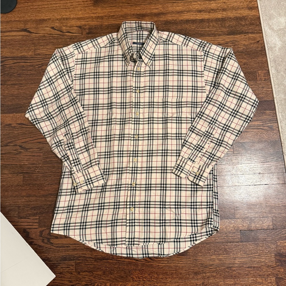 Burberry Check Cotton Long Sleeve Men’s Shirt